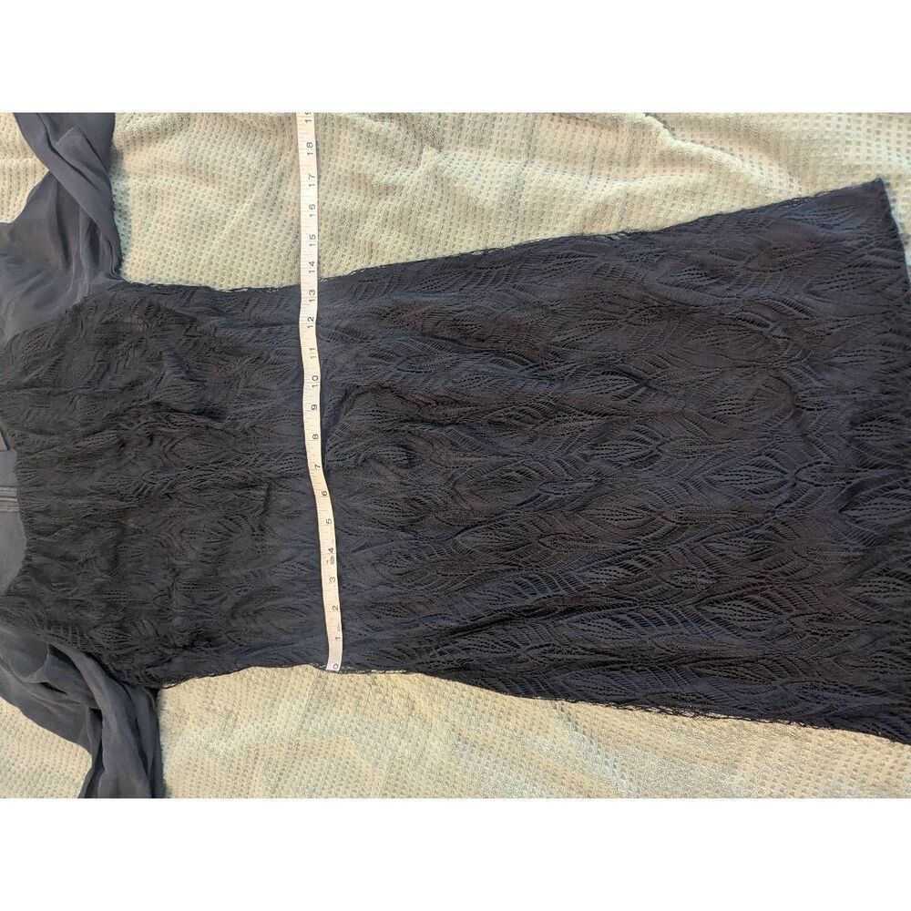 Wayne Cooper Women’s Size 1 small Black Silk Blend Long Sleeve Mini Shift Dress - Picture 7 of 8